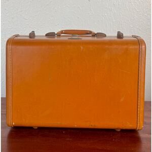 Brown Samsonite Hard-Sided Suitcase 1960s Carry-On Luggage